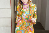 VINTAGE PLASTIC JEWELRY FLAPPER NECKLACE PURPLE