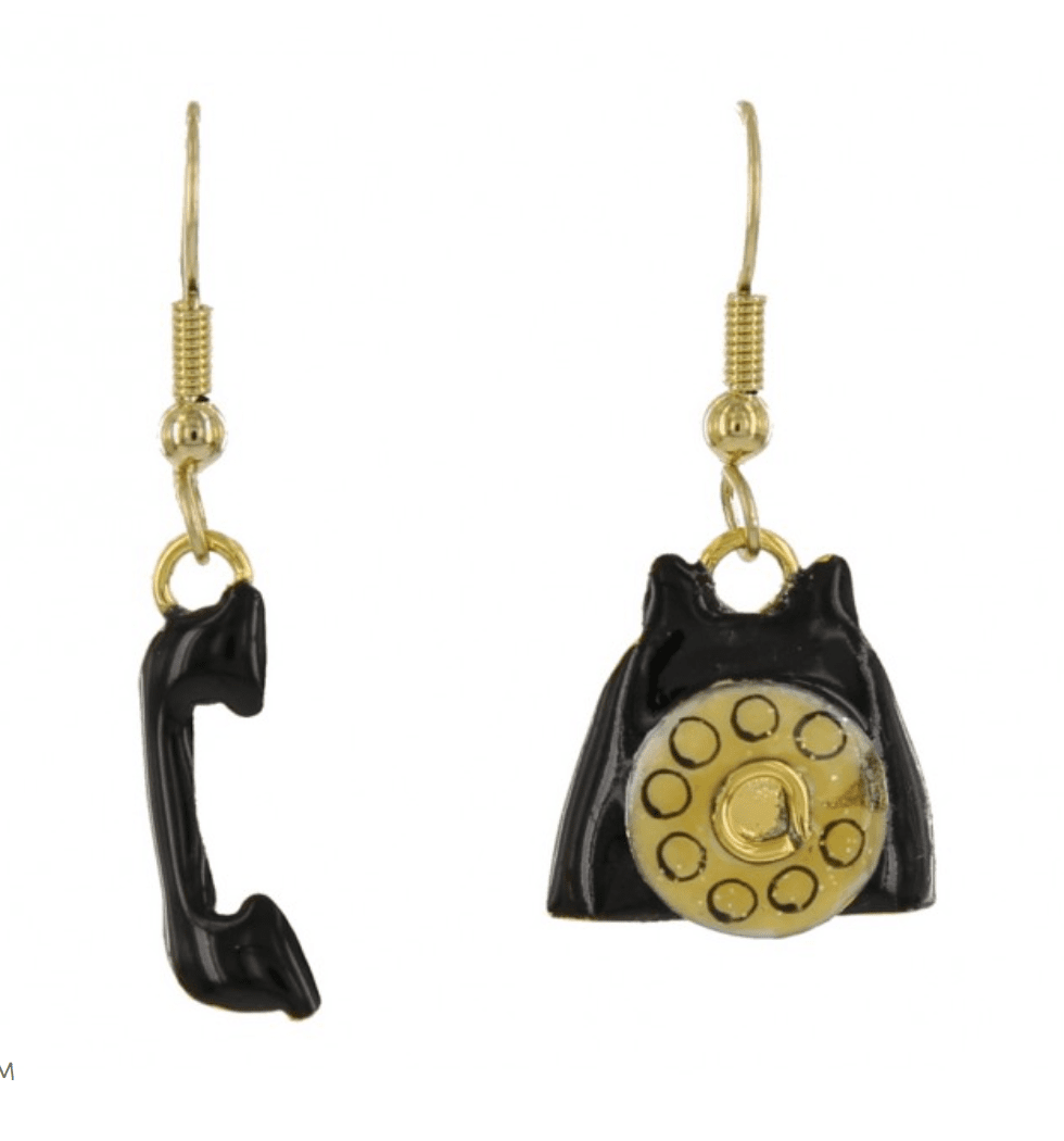Lunch at the Ritz Dangling Phone Earrings Contemporary Jewelry