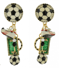 Lunch at the Ritz Soccer Dangling Earrings Contemporary Jewelry