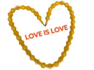 VINTAGE PLASTIC JEWELRY YELLOW NECKLACE