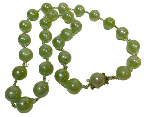 VINTAGE PLASTIC JEWELRY GREEN NECKLACE
