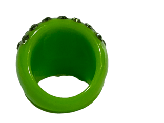 VINTAGE LUCITE JEWELRY NEON GREEN RING
