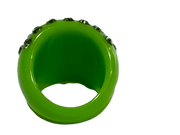 VINTAGE LUCITE JEWELRY NEON GREEN RING
