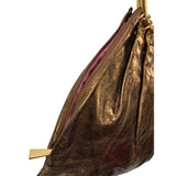 Trina Turk Gold Metallic Leather Handbag Shoulder Bag