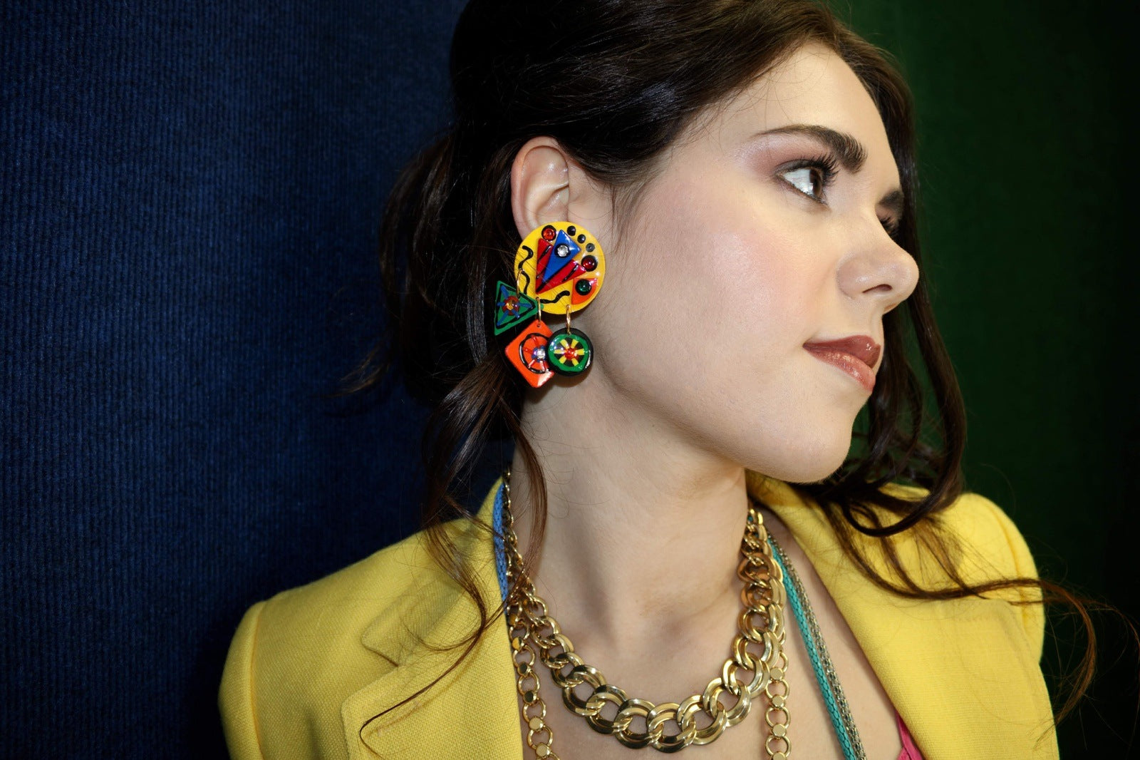 Mami Abstract Colorful Handmade Earrings Vintage Jewelry