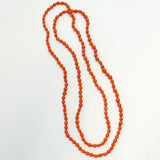 Orange Nature Seed Beads Long Necklace Handcrafted Jewelry