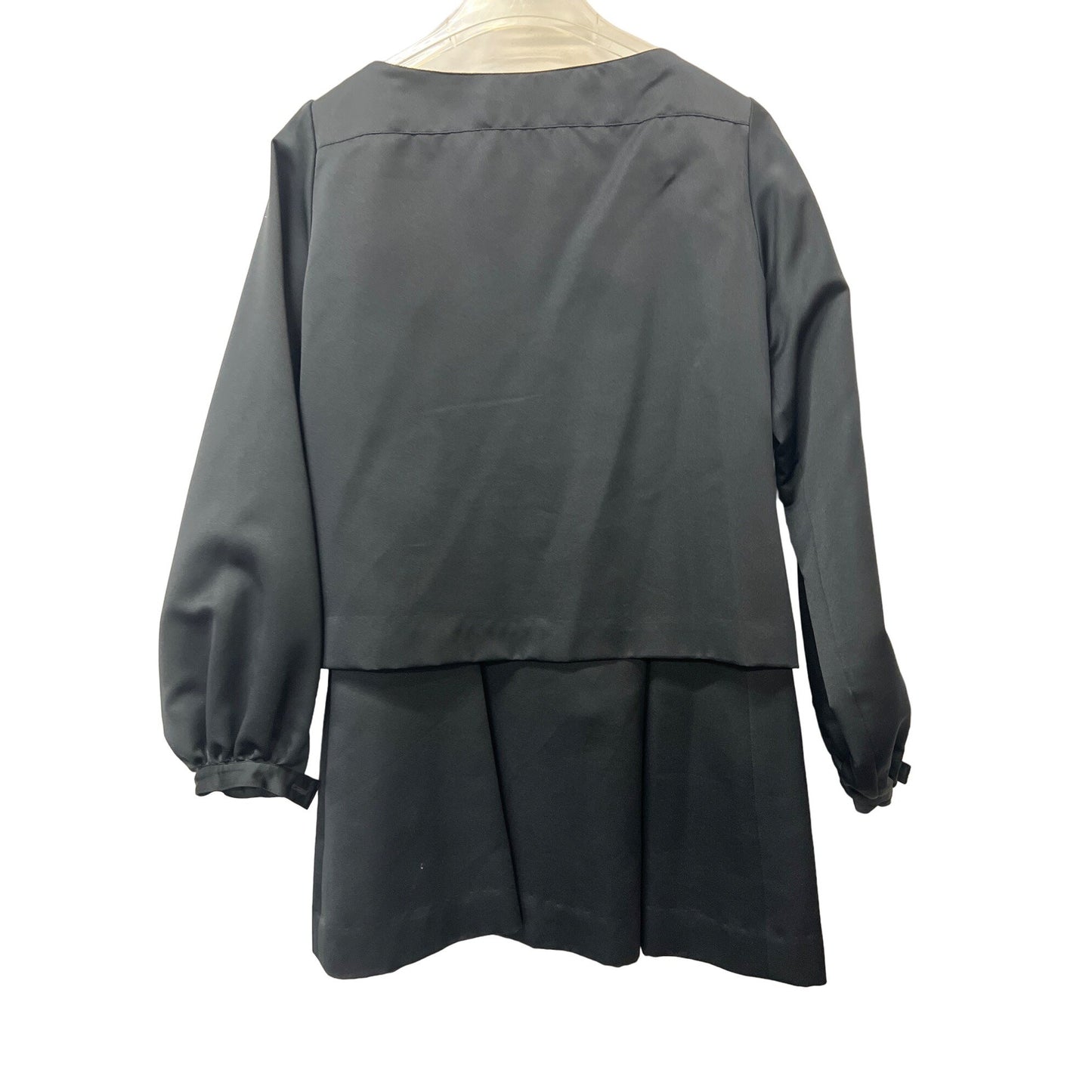 Vintage Nipon Boutique Two-piece Skirt Jacket Set Black Setin Suit