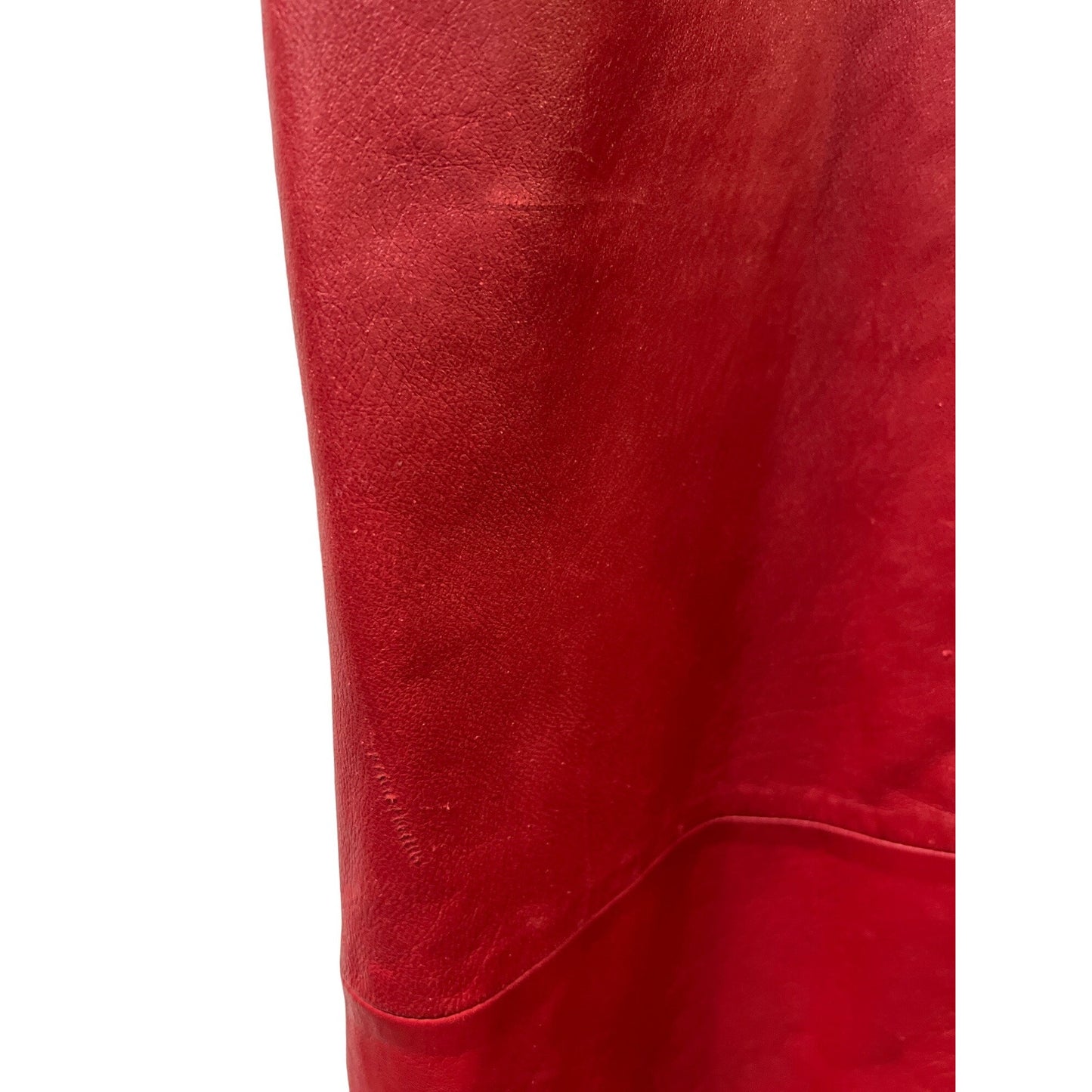 Bruno Ricci Leather Oversized Coat Red Full Jacket