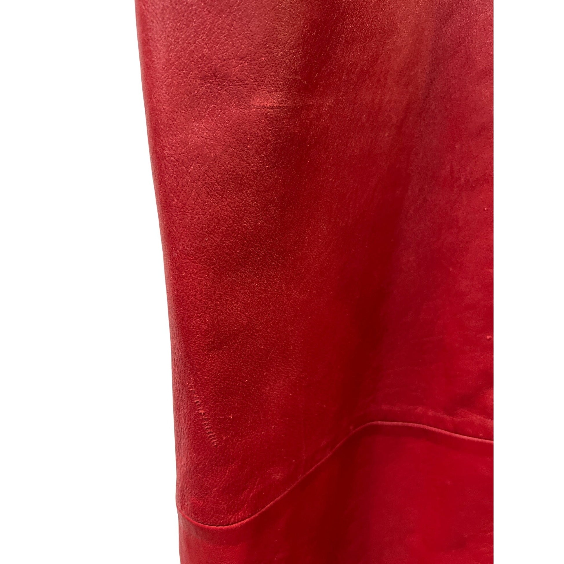 Bruno Ricci Leather Oversized Coat Red Full Jacket