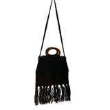 Danielle Nicole Fringed Bag Black Tote Handbag