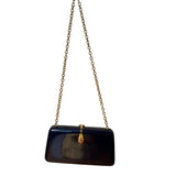 Vintage Lucite Structured Bag Navy Blue Classic Lucite Box Clutch Crossbody Shoulder Bag