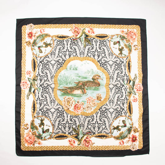 Duck Birds Family Floral Scarf Vintage Accessories