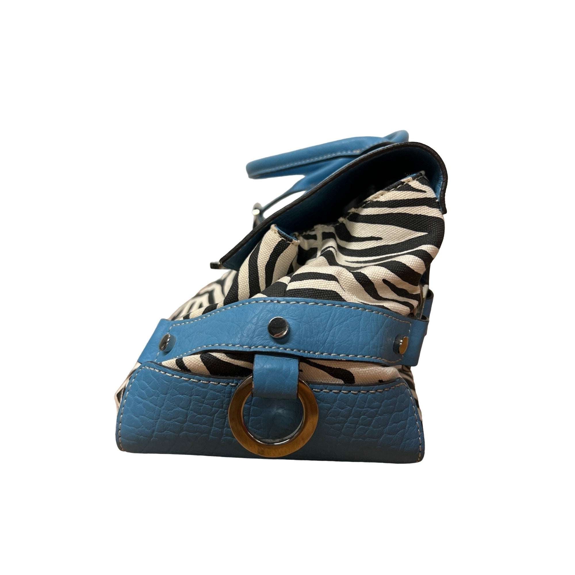 Adrienne Vittadini's Kayla: Eye-catching Blue Zebra Print Satchel Bag