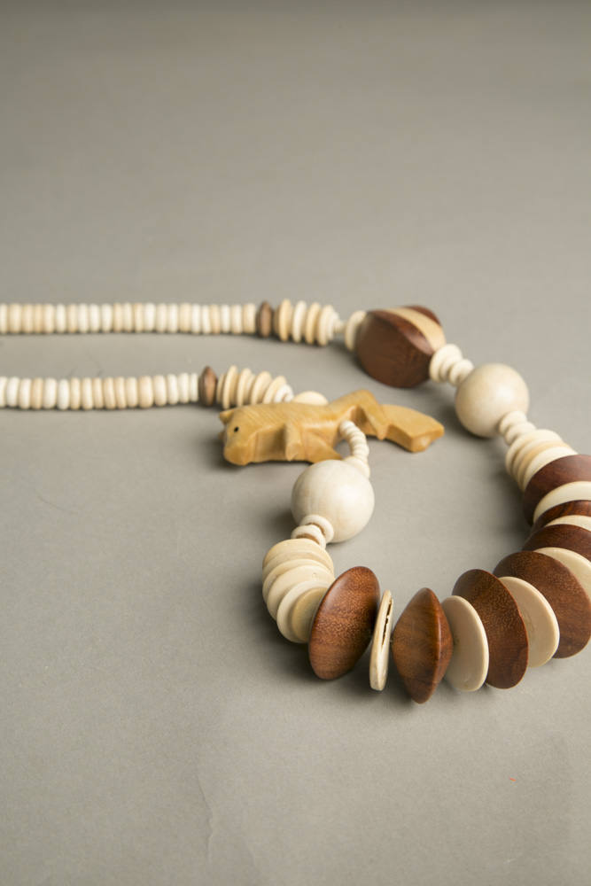 Ethnic Handmade Vintage Jewelry Wooden Beads Whimsical Animal Figural