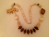 Ethnic Handmade Vintage Jewelry Wooden Beads Whimsical Animal Figural