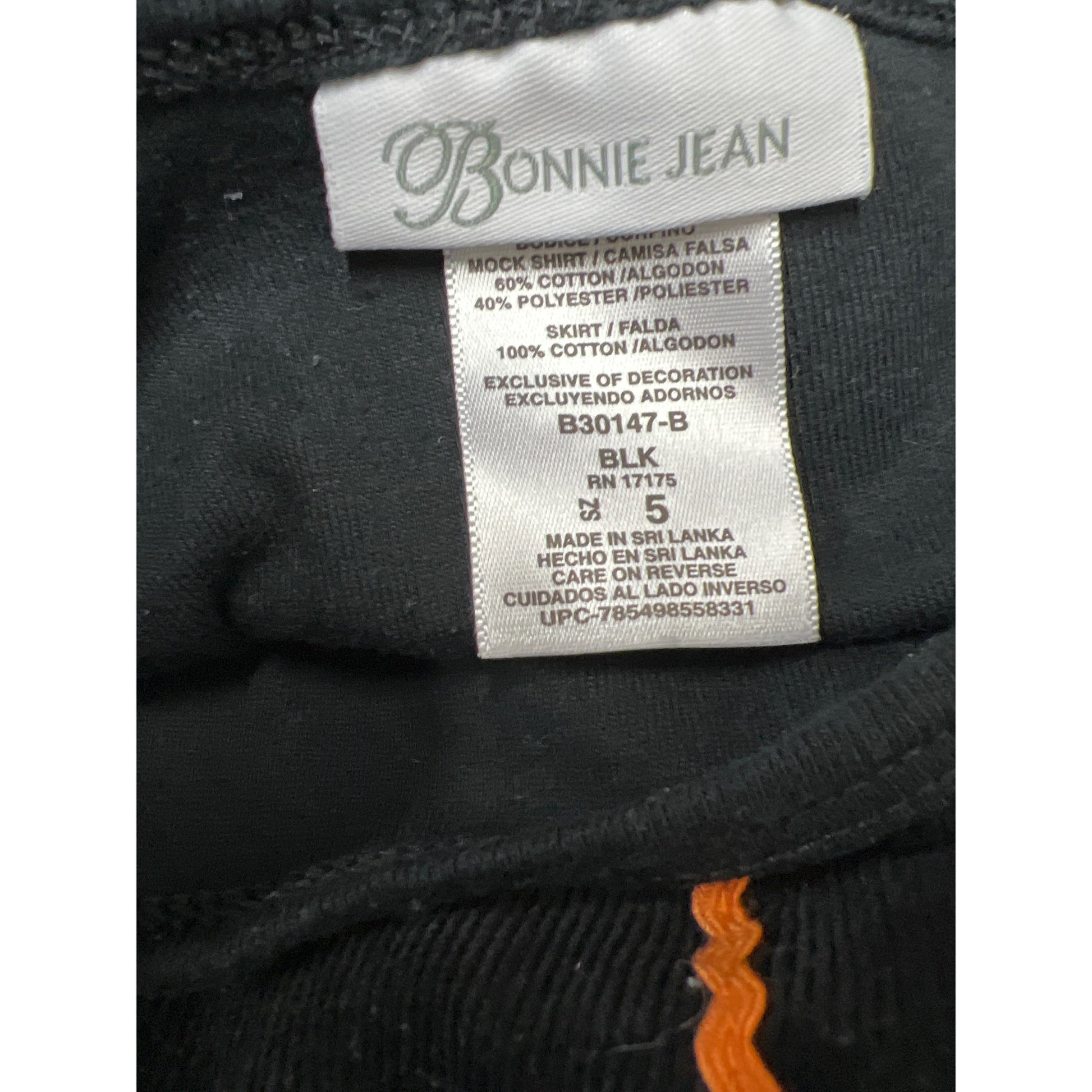 Bonnie Jean Pumpkin Dress Fall Halloween 5 Girl Black Orange