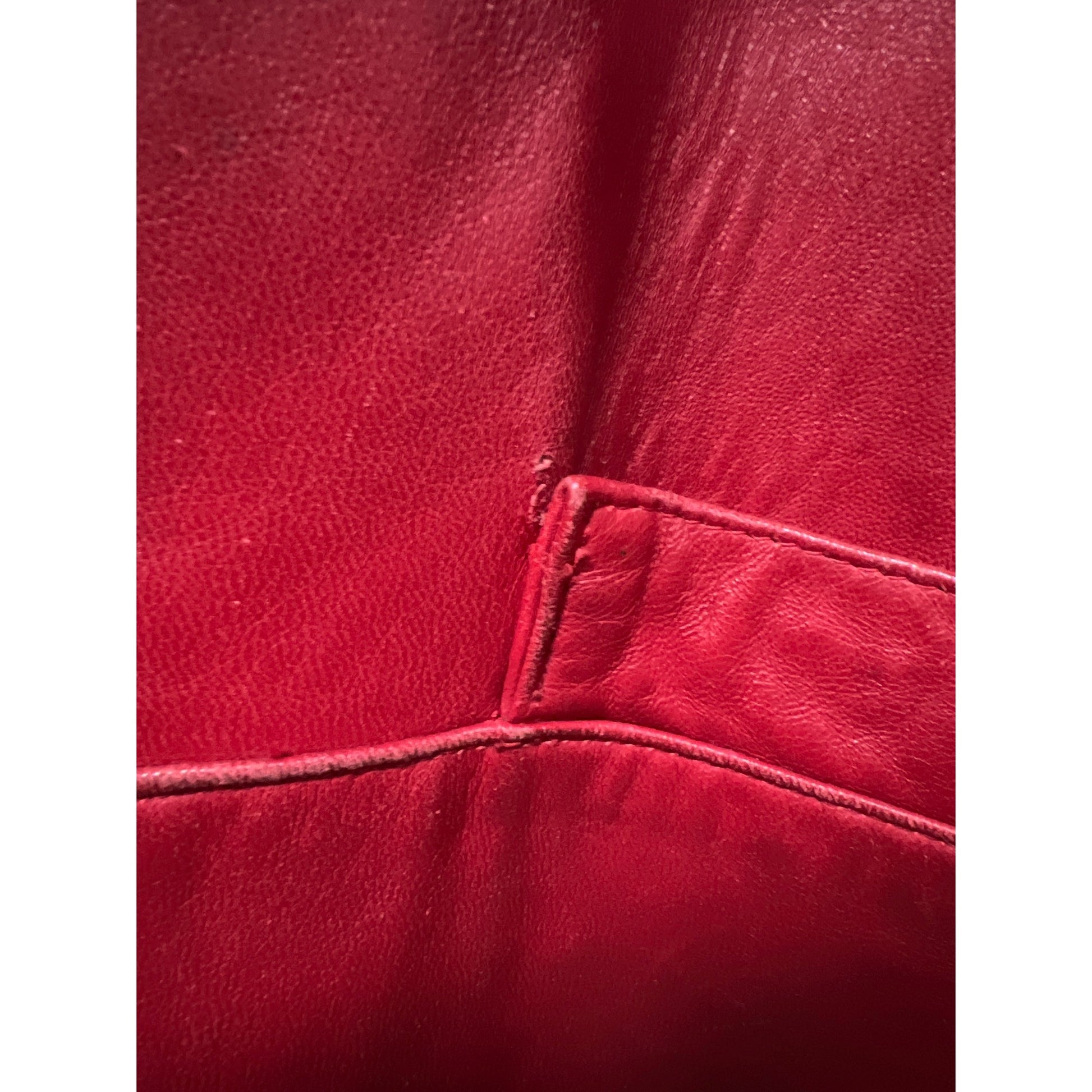 Bruno Ricci Leather Oversized Coat Red Full Jacket