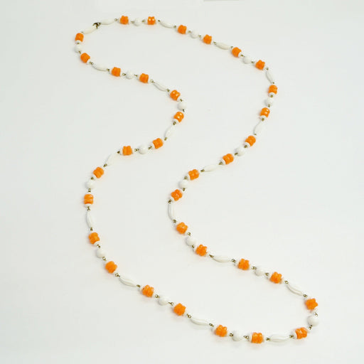 Flapper Long Beaded Necklace Vintage Plastic Jewelry