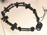 Cinematic Glamour: Angela Caputi Black Resin Cross Design Necklace