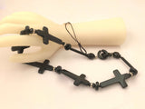 Cinematic Glamour: Angela Caputi Black Resin Cross Design Necklace