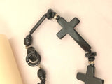 Cinematic Glamour: Angela Caputi Black Resin Cross Design Necklace