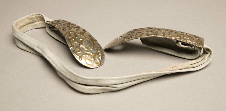Bonnie Boynton Buckle Leather Belt Artist Signed Vintage Accessory