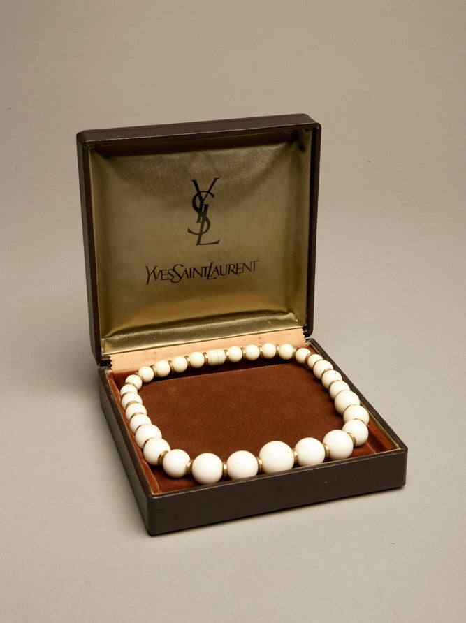 Yves Saint Laurent Retro Short Necklace YSL Vintage Jewelry