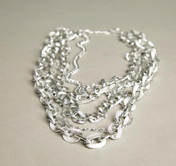Silver Chain Link Necklace Vintage Jewelry made in Germany