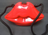 Timmy Woods of Beverly Hills Red Lips Pop Art Clutch Handbag Novelty Bag