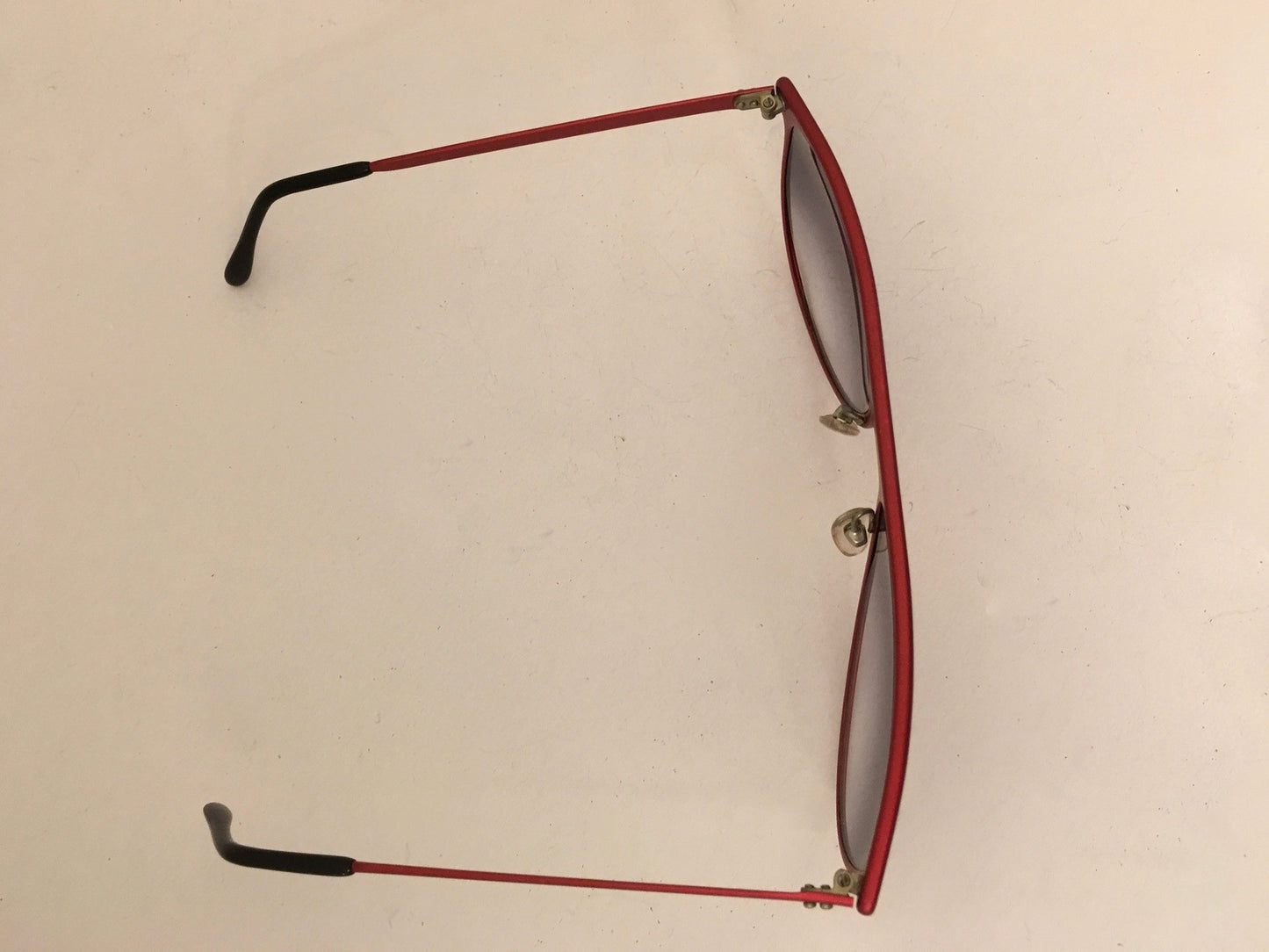 Red Metal Frame Sunglasses Degrade Shades Vintage Eyewear Made in Italy