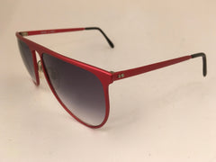 Red Metal Frame Sunglasses Degrade Shades Vintage Eyewear Made in Italy