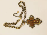 Robert Rose Cross Pendant Chain Necklace Figural Vintage Jewelry