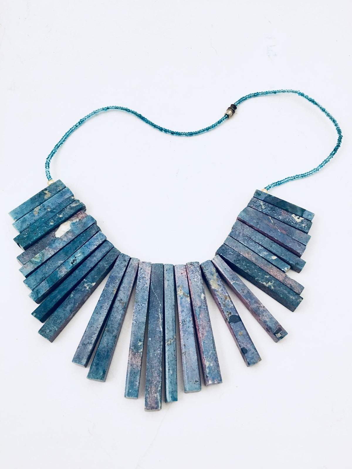 Ethnic Necklace Spike Bib Handmade Vintage Jewelry
