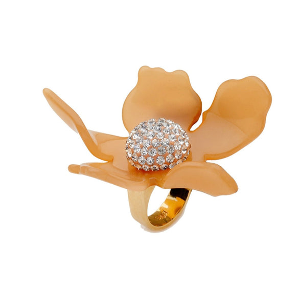 Lele Sadoughi Crystal Lily Ring Contemporary Jewelry Bijoux