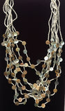 Nature Shell & Seed Beads Necklace Handcrafted Costume Jewelry