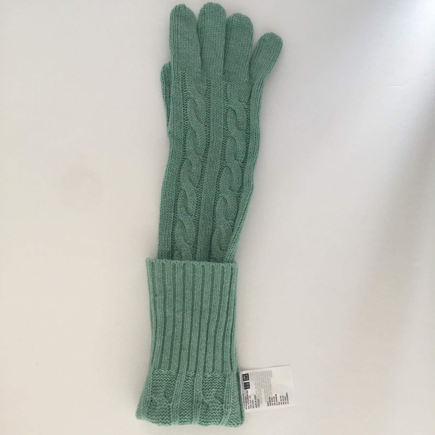 Mint Long Knit Gloves Vintage Accessory