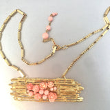 Sugar Gay Isber Swarovski Carved Coral Floral Necklace Contemporary Jewelry