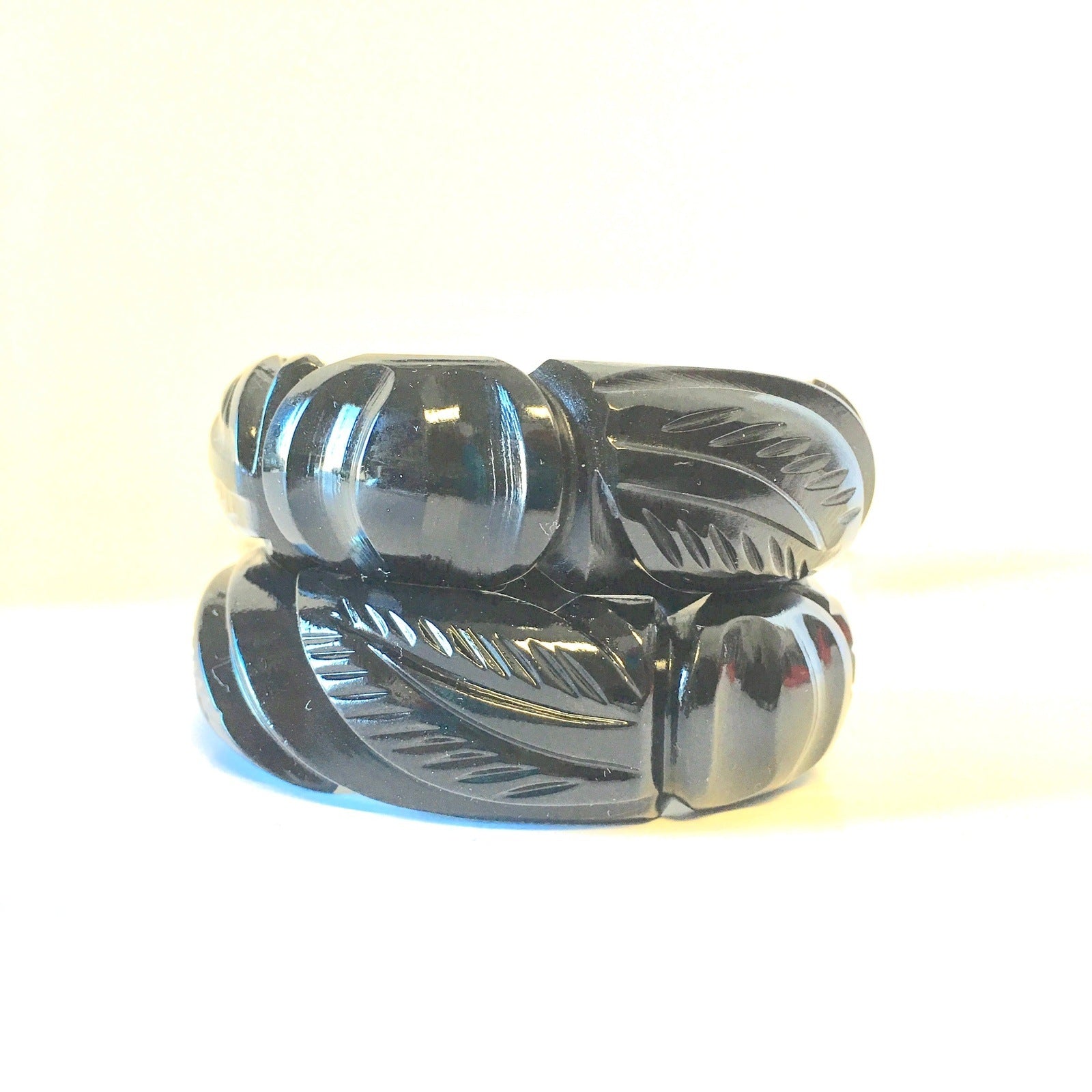 Nature Carved Resin Bangle Bracelet Contemporary Jewelry