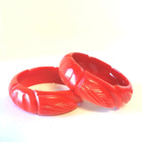 Nature Carved Resin Bangle Bracelet Contemporary Jewelry