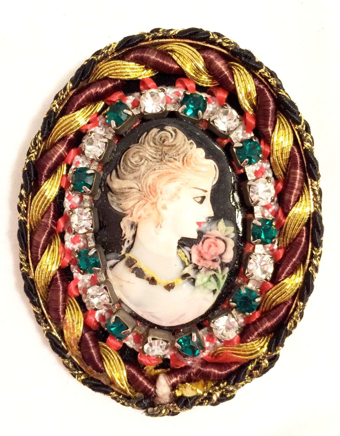 Cameo Pin Brooch Authentic Vintage Jewelry