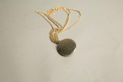 Jade Green Locket Golden Chain Necklace Vintage Jewelry