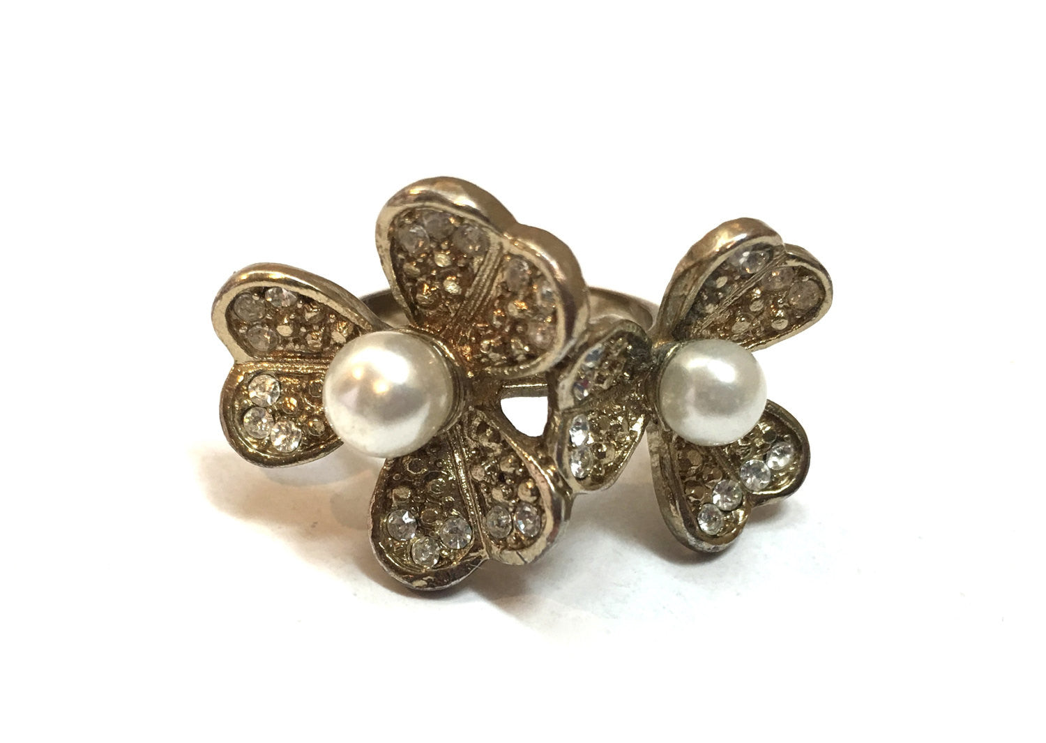 Vintage Floral Pearl Ring