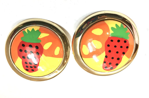 Fruit Salad Clip on Earrings Vintage Jewelry