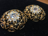 Monet Rhinestones Clip-On Earrings - Bold Vintage Jewelry Statement from the 1980s