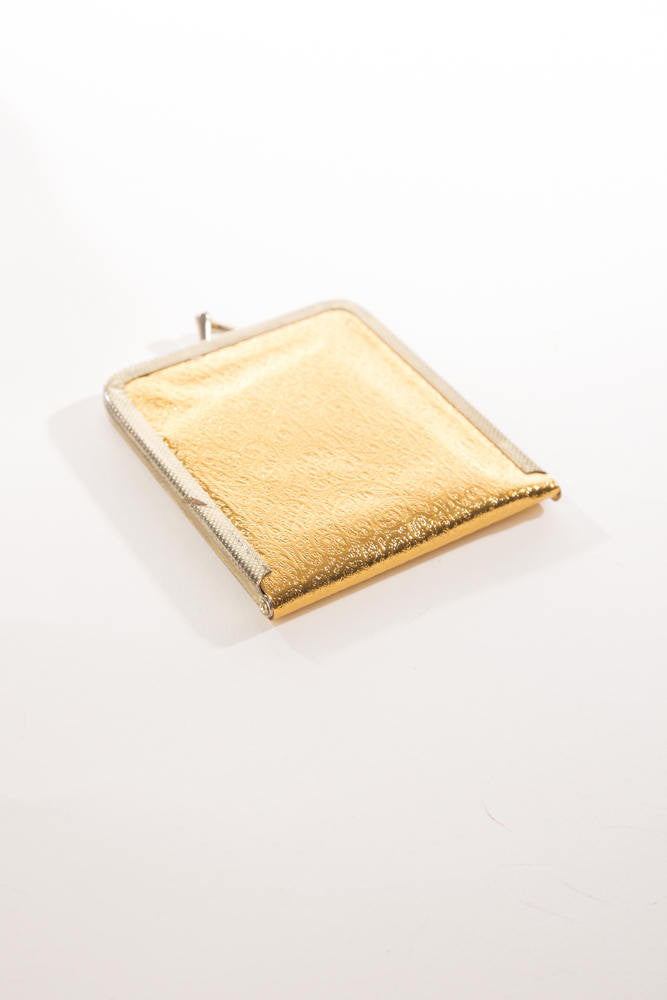 Metallic Golden Compact Dual Mirror Retro Wallet Vintage Accessory