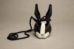 Timmy Woods of Beverly Hills Wooden Carved Bag Whimsical Bunny Rabbit Handbag