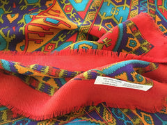 Colorful European Shawl Wrap Scarf Vintage Accessories made in Italy