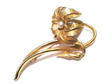 Boucher Lily Floral Cultured Pearl Brooch Pin Vintage Jewelry