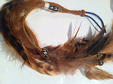 HAIR Extension Genuine Bird Feathers Orange Brown Handmade Hair piece Design Indian Native American Wild West Vintage talkingfashion