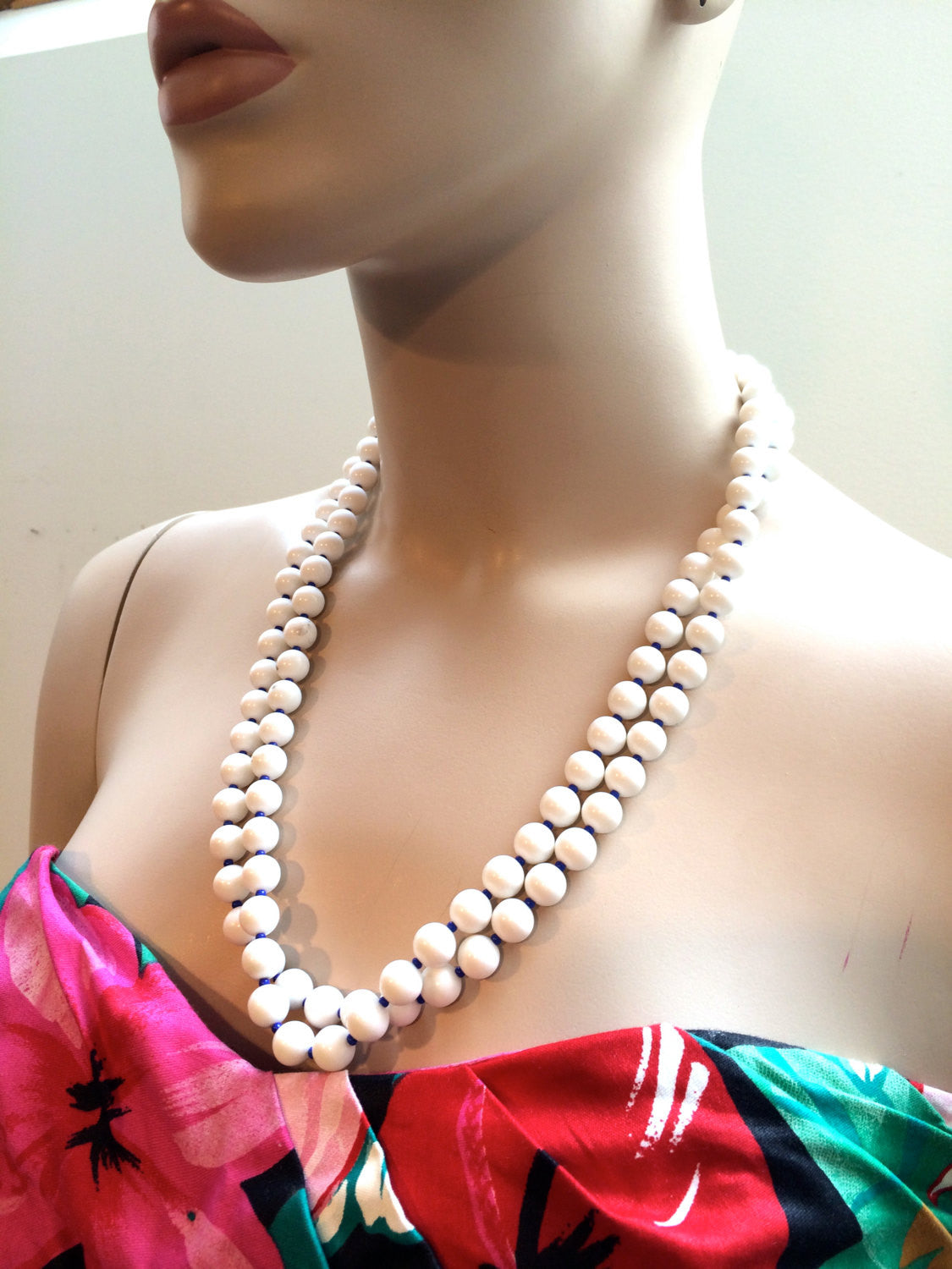 Flapper Long Necklace Vintage Plastic Jewelry